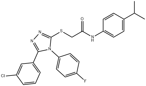 2-([5-(3-CHLOROPHENYL)-4-(4-FLUOROPHENYL)-4H-1,2,4-TRIAZOL-3-YL]SULFANYL)-N-(4-ISOPROPYLPHENYL)ACETAMIDE Struktur