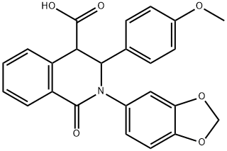 2-BENZO[D]1,3-DIOXOLEN-5-YL-3-(4-METHOXYPHENYL)-1-OXO-2,3,4-TRIHYDROISOQUINOLINE-4-CARBOXYLIC ACID Struktur