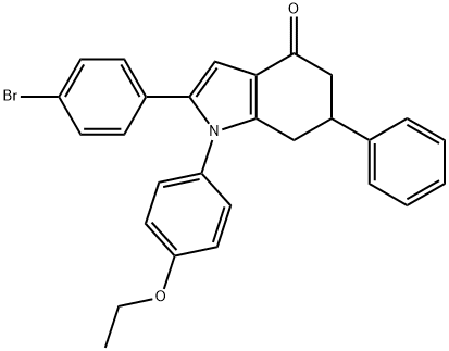 2-(4-BROMOPHENYL)-1-(4-ETHOXYPHENYL)-6-PHENYL-5,6,7-TRIHYDROINDOL-4-ONE Struktur