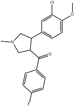 [4-(3-CHLORO-4-METHOXYPHENYL)-1-METHYLTETRAHYDRO-1H-PYRROL-3-YL](4-FLUOROPHENYL)METHANONE Struktur