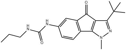 N-(3-(TERT-BUTYL)-1-METHYL-4-OXOINDENO[2,3-D]PYRAZOL-6-YL)(PROPYLAMINO)FORMAMIDE Struktur