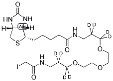 N-(13-IODOACETAMIDO-4,7,10-TRIOXATRIDECANYL-2,2',3,3',11,11',12,12'-D8)BIOTINAMIDE Struktur