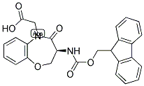 (S)-FMOC-3-AMINO-5-CARBOXYMETHYL-2,3-DIHYDRO-1,5-BENZOXAZEPIN-4(5H)-ONE Struktur