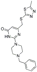 2-(4-BENZYLPIPERAZIN-1-YL)-6-{[(5-METHYL-1,3,4-THIADIAZOL-2-YL)THIO]METHYL}PYRIMIDIN-4(3H)-ONE Struktur