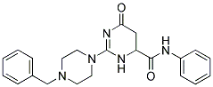 2-(4-BENZYL-1-PIPERAZINYL)-6-OXO-N-PHENYL-3,4,5,6-TETRAHYDRO-4-PYRIMIDINECARBOXAMIDE Struktur