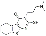 3-[3-(DIMETHYLAMINO)PROPYL]-2-MERCAPTO-5,6,7,8-TETRAHYDRO[1]BENZOTHIENO[2,3-D]PYRIMIDIN-4(3H)-ONE Struktur