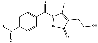 4-(2-HYDROXYETHYL)-5-METHYL-1-(4-NITROBENZOYL)-1,2-DIHYDRO-3H-PYRAZOL-3-ONE Struktur