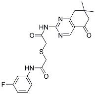 2-({2-[(7,7-DIMETHYL-5-OXO-5,6,7,8-TETRAHYDROQUINAZOLIN-2-YL)AMINO]-2-OXOETHYL}THIO)-N-(3-FLUOROPHENYL)ACETAMIDE Struktur