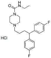 4-[4,4-BIS(4-FLUOROPHENYL)BUTYL]-N-ETHYL-1-PIPERAZINECARBOXAMIDE HYDROCHLORIDE Struktur