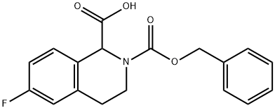 2-CBZ-6-FLUORO-3,4-DIHYDRO-1H-ISOQUINOLINE-1-CARBOXYLIC ACID Struktur