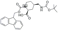 (2S4R)-N1-(9-FLUORENYLMETHYLOXYCARBONYL)-4-(T-BUTYLOXYCARBONYLAMINOMETHYL)-PIPERIDINE-2-CARBOXYLIC ACID Struktur