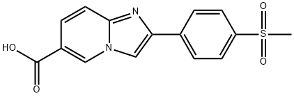 2-[4-(METHYLSULFONYL)PHENYL]IMIDAZO[1,2-A]PYRIDINE-6-CARBOXYLIC ACID Struktur