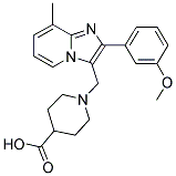 1-[2-(3-METHOXY-PHENYL)-8-METHYL-IMIDAZO[1,2-A]-PYRIDIN-3-YLMETHYL]-PIPERIDINE-4-CARBOXYLIC ACID Struktur