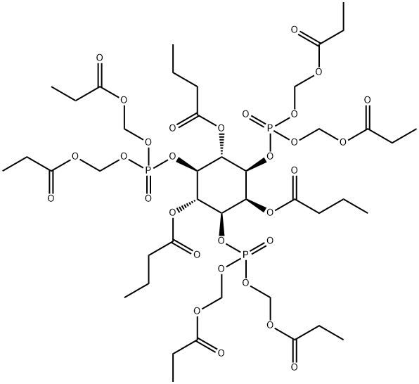 2,4,6-TRI-O-BUTYRYL-MYO-INOSITOL 1,3,5-TRISPHOSPHATE-HEXAKIS(PROPIONOXYMETHYL) ESTER Struktur