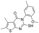 2-MERCAPTO-3-(2-METHOXY-5-METHYL-PHENYL)-5,6-DIMETHYL-3H-THIENO[2,3-D]PYRIMIDIN-4-ONE Struktur