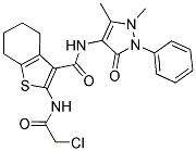 2-(2-CHLORO-ACETYLAMINO)-4,5,6,7-TETRAHYDRO-BENZO[B]THIOPHENE-3-CARBOXYLIC ACID (1,5-DIMETHYL-3-OXO-2-PHENYL-2,3-DIHYDRO-1H-PYRAZOL-4-YL)-AMIDE Struktur