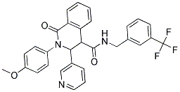 (2-(4-METHOXYPHENYL)-1-OXO-3-(3-PYRIDYL)(4-2,3,4-TRIHYDROISOQUINOLYL))-N-((3-(TRIFLUOROMETHYL)PHENYL)METHYL)FORMAMIDE Struktur