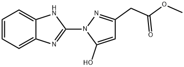 [1-(1H-BENZOIMIDAZOL-2-YL)-5-HYDROXY-1H-PYRAZOL-3-YL]-ACETIC ACID METHYL ESTER Struktur