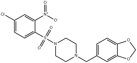 1-((4-(BENZO[D]1,3-DIOXOLAN-5-YLMETHYL)PIPERAZINYL)SULFONYL)-4-CHLORO-2-NITROBENZENE Struktur