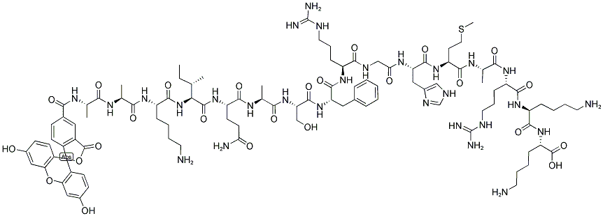5-FAM-AAKIQASFRGHMARKK Struktur