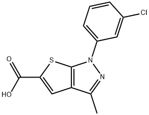 1-(3-CHLORO-PHENYL)-3-METHYL-1H-THIENO[2,3-C]PYRAZOLE-5-CARBOXYLIC ACID Struktur