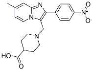 1-[7-METHYL-2-(4-NITRO-PHENYL)-IMIDAZO[1,2-A]-PYRIDIN-3-YLMETHYL]-PIPERIDINE-4-CARBOXYLIC ACID Struktur