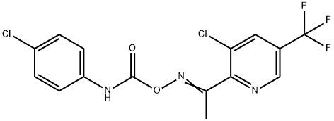 3-CHLORO-2-(([(4-CHLOROANILINO)CARBONYL]OXY)ETHANIMIDOYL)-5-(TRIFLUOROMETHYL)PYRIDINE Struktur