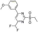 4-DIFLUOROMETHYL-2-ETHANESULFONYL-6-(3-METHOXY-PHENYL)-PYRIMIDINE Struktur