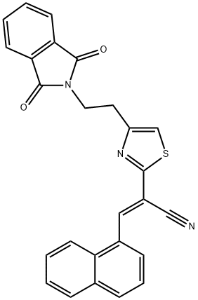 (E)-2-(4-[2-(1,3-DIOXO-1,3-DIHYDRO-2H-ISOINDOL-2-YL)ETHYL]-1,3-THIAZOL-2-YL)-3-(1-NAPHTHYL)-2-PROPENENITRILE Struktur