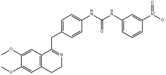 1-(4-((6,7-DIMETHOXY(3,4-DIHYDROISOQUINOLYL))METHYL)PHENYL)-3-(3-NITROPHENYL)UREA Struktur