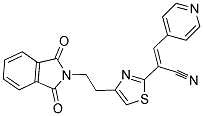 (E)-2-(4-[2-(1,3-DIOXO-1,3-DIHYDRO-2H-ISOINDOL-2-YL)ETHYL]-1,3-THIAZOL-2-YL)-3-(4-PYRIDINYL)-2-PROPENENITRILE Struktur