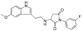 1-(3-FLUOROPHENYL)-3-{[2-(5-METHOXY-1H-INDOL-3-YL)ETHYL]AMINO}PYRROLIDINE-2,5-DIONE Struktur