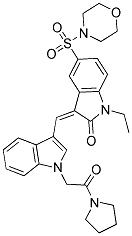 (Z)-1-ETHYL-5-(MORPHOLINOSULFONYL)-3-((1-(2-OXO-2-(PYRROLIDIN-1-YL)ETHYL)-1H-INDOL-3-YL)METHYLENE)INDOLIN-2-ONE Struktur