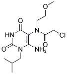 N-(6-AMINO-1-ISOBUTYL-2,4-DIOXO-1,2,3,4-TETRAHYDRO-PYRIMIDIN-5-YL)-2-CHLORO-N-(2-METHOXY-ETHYL)-ACETAMIDE Struktur