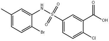 5-(2-BROMO-5-METHYL-PHENYLSULFAMOYL)-2-CHLORO-BENZOIC ACID Struktur