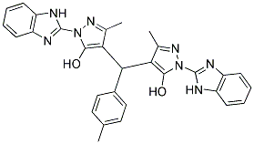 4,4'-(P-TOLYLMETHYLENE)BIS(1-(1H-BENZO[D]IMIDAZOL-2-YL)-3-METHYL-1H-PYRAZOL-5-OL) Struktur