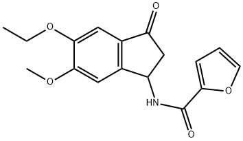 N-(5-ETHOXY-6-METHOXY-3-OXO-2,3-DIHYDRO-1H-INDEN-1-YL)-2-FURAMIDE Struktur