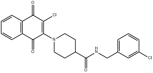 N-(3-CHLOROBENZYL)-1-(3-CHLORO-1,4-DIOXO-1,4-DIHYDRO-2-NAPHTHALENYL)-4-PIPERIDINECARBOXAMIDE Struktur