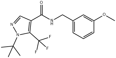 1-(TERT-BUTYL)-N-(3-METHOXYBENZYL)-5-(TRIFLUOROMETHYL)-1H-PYRAZOLE-4-CARBOXAMIDE Struktur