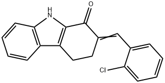 2-[(E)-(2-CHLOROPHENYL)METHYLIDENE]-2,3,4,9-TETRAHYDRO-1H-CARBAZOL-1-ONE Struktur