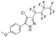 4-CHLORO-5-(4-METHOXYPHENYL)-3-PERFLUOROBUTYLPYRAZOLE Struktur