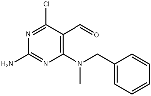 2-AMINO-4-[BENZYL(METHYL)AMINO]-6-CHLORO-5-PYRIMIDINECARBALDEHYDE Struktur