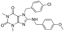 7-(4-CHLOROBENZYL)-8-(4-METHOXYBENZYLAMINO)-1,3-DIMETHYL-1H-PURINE-2,6(3H,7H)-DIONE Struktur