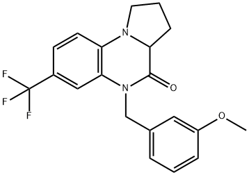 5-(3-METHOXYBENZYL)-7-(TRIFLUOROMETHYL)-1,2,3,3A-TETRAHYDROPYRROLO[1,2-A]QUINOXALIN-4(5H)-ONE Struktur