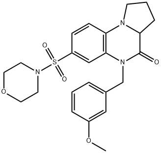 5-(3-METHOXYBENZYL)-7-(MORPHOLINOSULFONYL)-1,2,3,3A-TETRAHYDROPYRROLO[1,2-A]QUINOXALIN-4(5H)-ONE Struktur