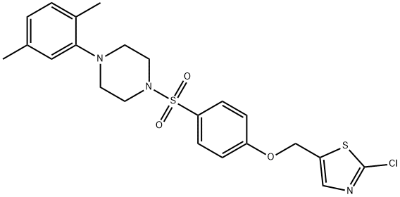 (2-CHLORO-1,3-THIAZOL-5-YL)METHYL 4-([4-(2,5-DIMETHYLPHENYL)PIPERAZINO]SULFONYL)PHENYL ETHER Struktur