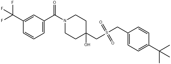 [4-(([4-(TERT-BUTYL)BENZYL]SULFONYL)METHYL)-4-HYDROXYPIPERIDINO][3-(TRIFLUOROMETHYL)PHENYL]METHANONE Struktur