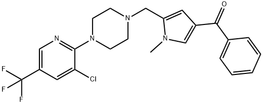 [5-((4-[3-CHLORO-5-(TRIFLUOROMETHYL)-2-PYRIDINYL]PIPERAZINO)METHYL)-1-METHYL-1H-PYRROL-3-YL](PHENYL)METHANONE Struktur