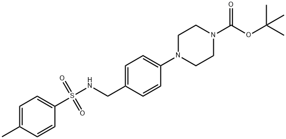 TERT-BUTYL 4-[4-(([(4-METHYLPHENYL)SULFONYL]AMINO)METHYL)PHENYL]TETRAHYDRO-1(2H)-PYRAZINECARBOXYLATE Struktur