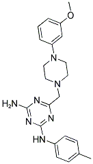 6-((4-(3-METHOXYPHENYL)PIPERAZIN-1-YL)METHYL)-N2-P-TOLYL-1,3,5-TRIAZINE-2,4-DIAMINE Struktur